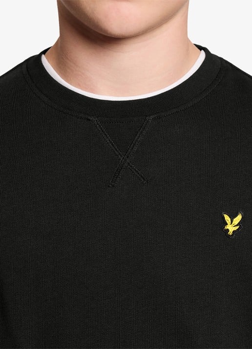 Lyle & Scott Sweater met logoborduring - detail zwart