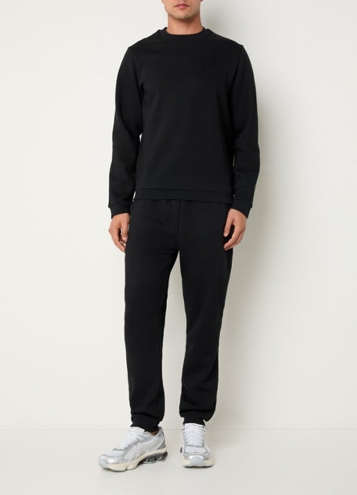 Lyle & Scott Sweater met logoprint - voorkant 3 zwart