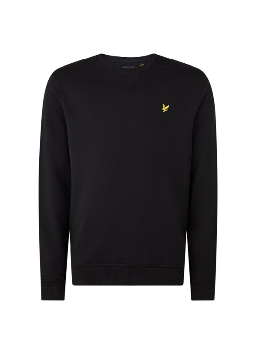 Lyle & Scott Sweater van katoen met logo-applicatie - voorkant zwart