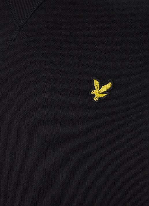 Lyle & Scott Sweater van katoen met logoborduring - detail 3 zwart
