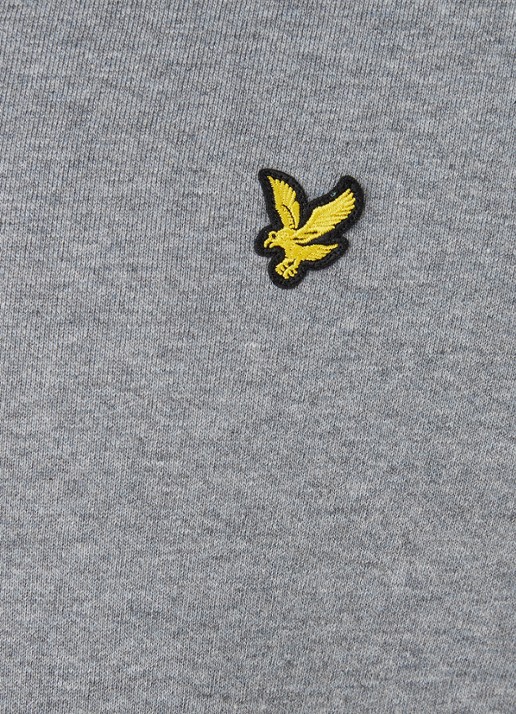 Lyle & Scott Sweater van katoen met logoborduring - detail 2 grijsmele