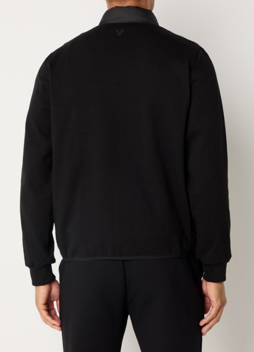 Lyle & Scott Sweatvest met gewatteerd voorpand en logo - achterkant zwart