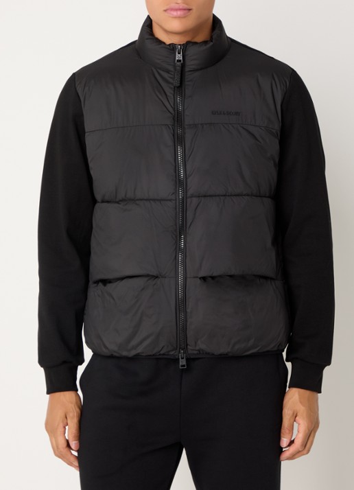 Lyle & Scott Sweatvest met gewatteerd voorpand en logo