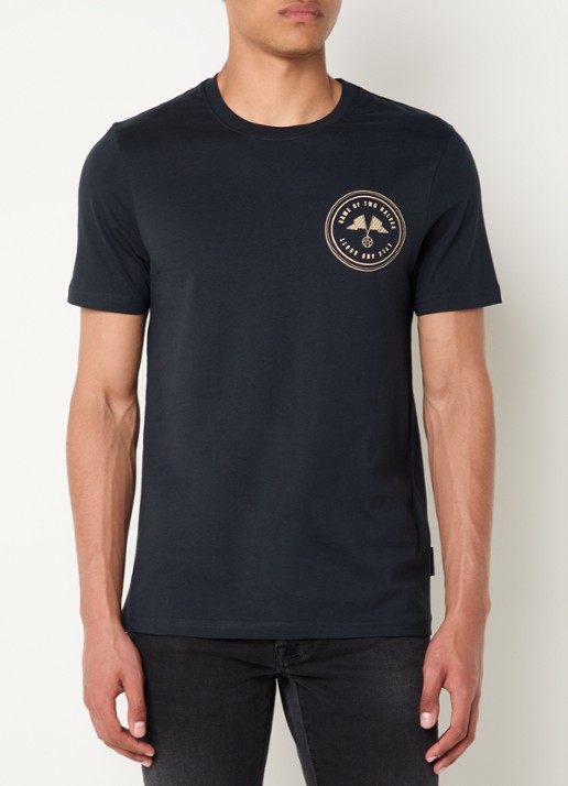 Lyle & Scott T-shirt met front- en backprint - achterkant 3 donkerblauw
