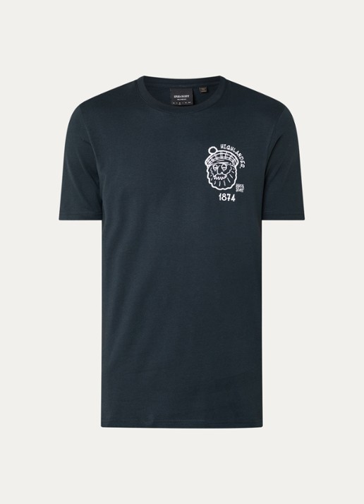 Lyle & Scott T-shirt met front- en backprint - voorkant 2 zwart