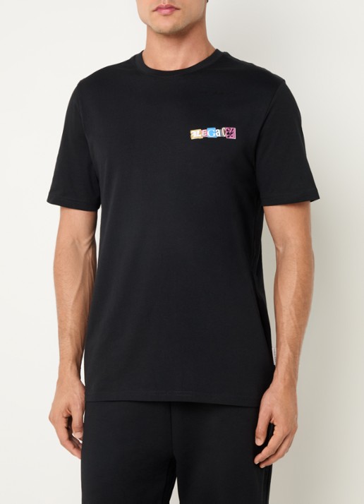Lyle & Scott T-shirt met front- en backprint - achterkant zwart