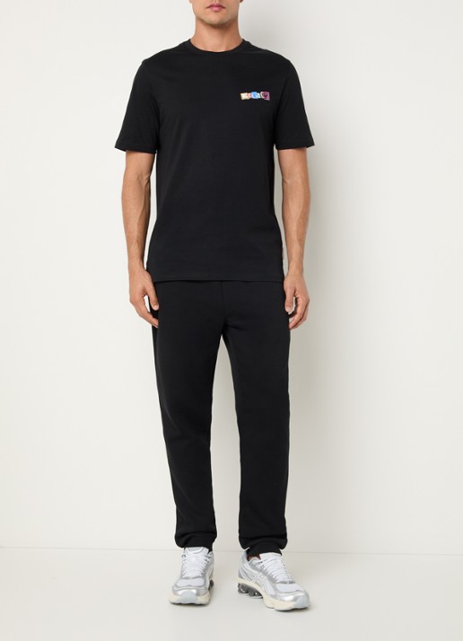Lyle & Scott T-shirt met front- en backprint - voorkant 3 zwart