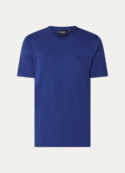 Lyle & Scott T-shirt met logo - voorkant 3 donkerblauw
