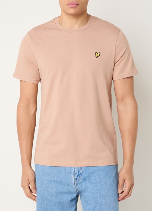 Lyle & Scott T-shirt met logo - detail 4 abrikoos
