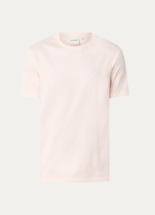 Lyle & Scott T-shirt met logo - voorkant 3 zalmroze