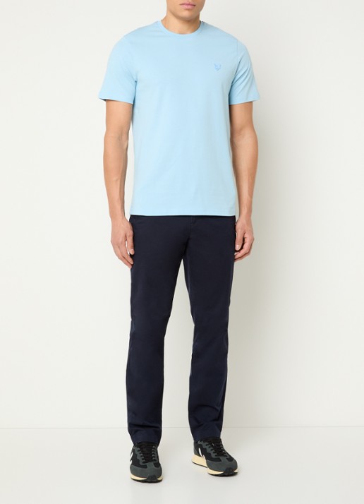 Lyle & Scott T-shirt met logo - voorkant 4 lichtblauw