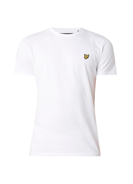 Lyle & Scott T-shirt met logo - voorkant 2 wit