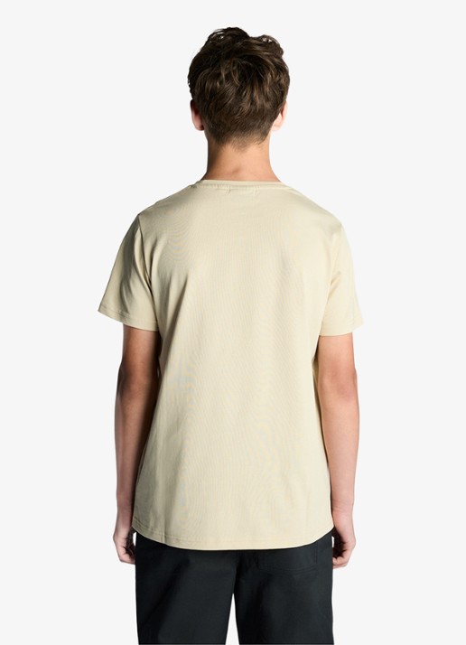 Lyle & Scott T-shirt met logoborduring - achterkant beige