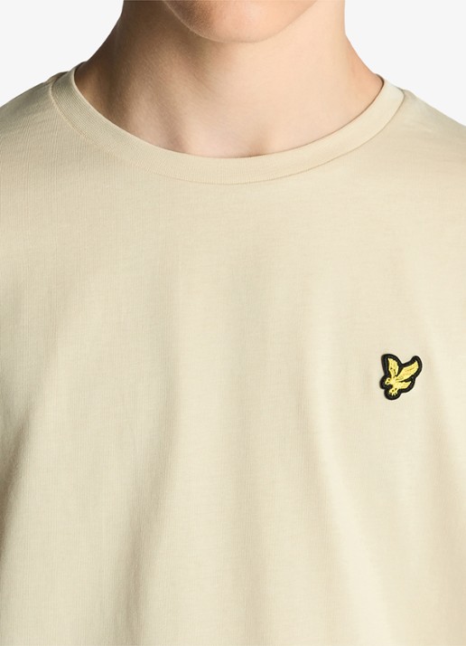 Lyle & Scott T-shirt met logoborduring - detail 3 beige