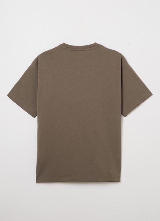 Lyle & Scott T-shirt met logoborduring - detail 3 olijfgroen