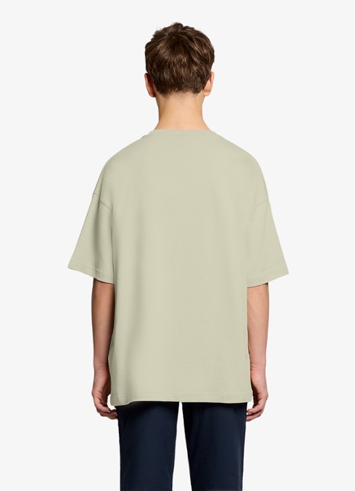 Lyle & Scott T-shirt met logoborduring - achterkant beige