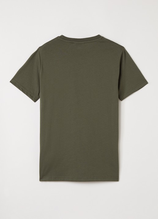 Lyle & Scott T-shirt met logoborduring - voorkant 2 legergroen