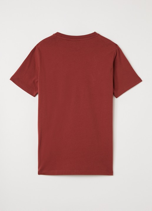Lyle & Scott T-shirt met logoborduring - voorkant 2 steenrood