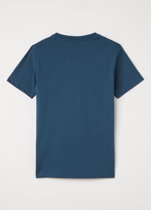 Lyle & Scott T-shirt met logoborduring - voorkant 2 petrol