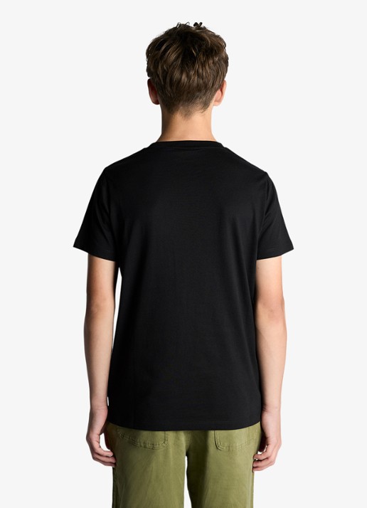 Lyle & Scott T-shirt met logoborduring - voorkant 2 zwart