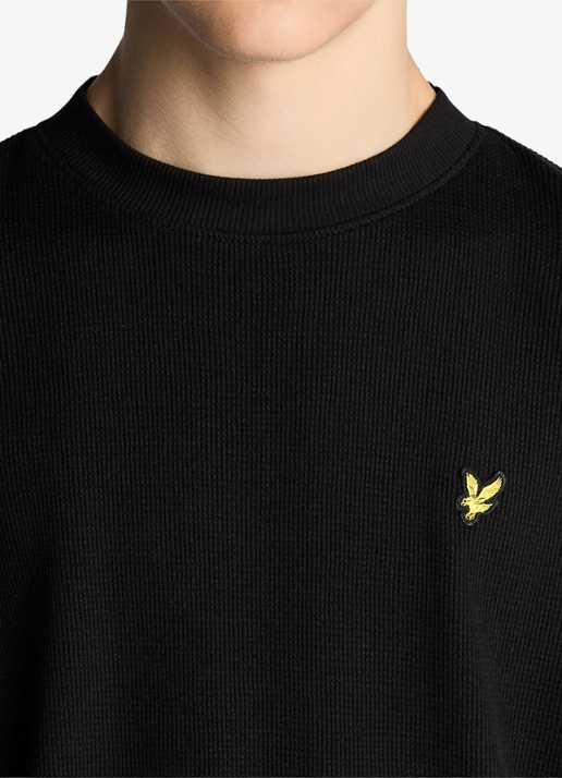 Lyle & Scott T-shirt met structuur - detail 2 zwart