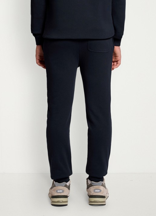 Lyle & Scott Tapered fit joggingbroek met logoborduring - achterkant 2 donkerblauw