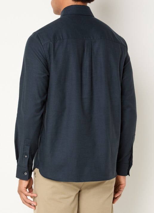 Lyle & Scott Tonal Plain overhemd met logo - achterkant 2 donkerblauw