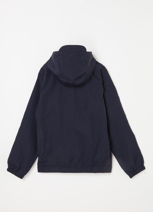 Lyle & Scott Windjack met capuchon en logoborduring - achterkant blauw