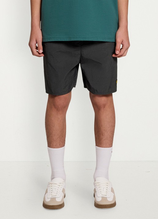 Lyle & Scott Zwemshorts met logoborduring - voorkant 4 zwart