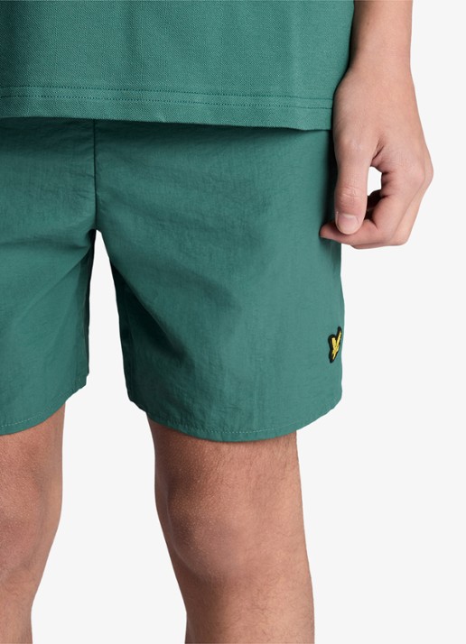 Lyle & Scott Zwemshorts met logoborduring - detail 4 donkergroen
