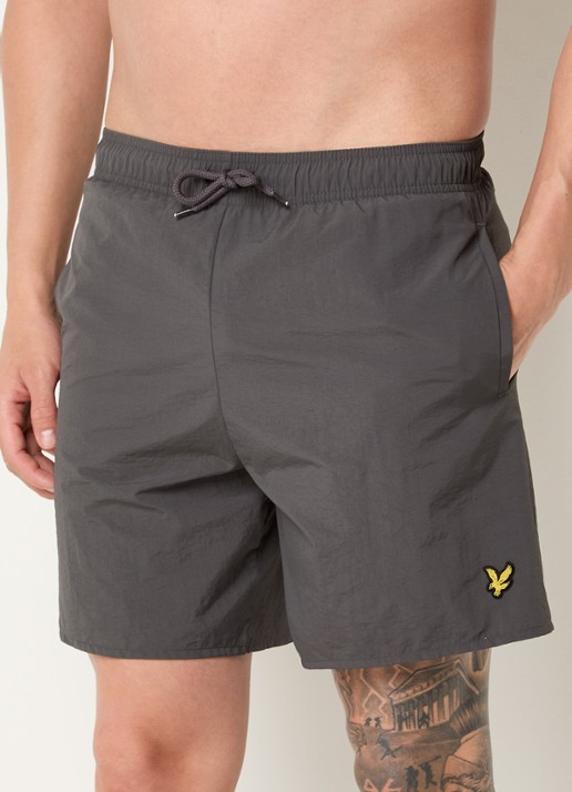 Lyle & Scott Zwemshorts met steekzakken en logo - detail 2 antraciet