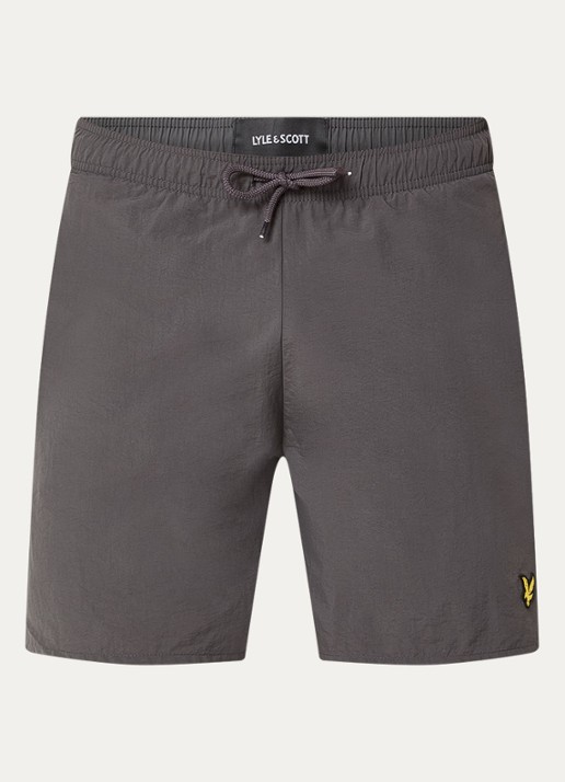 Lyle & Scott Zwemshorts met steekzakken en logo - voorkant 3 antraciet