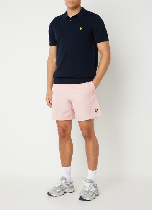 Lyle & Scott Zwemshorts met steekzakken en logo - voorkant 4 roze