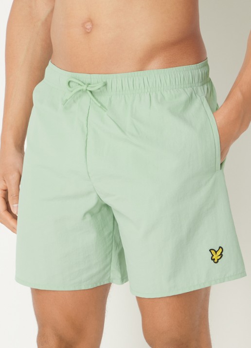 Lyle & Scott Zwemshorts met steekzakken en logo - detail 4 mint