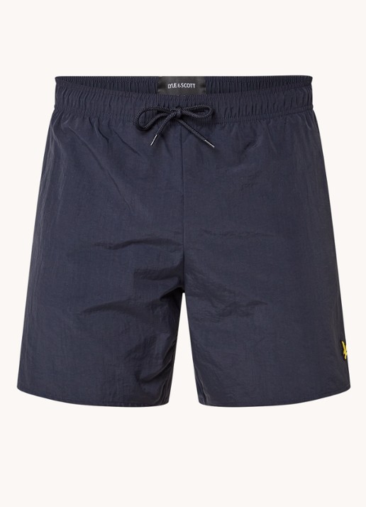 Lyle & Scott Zwemshorts met steekzakken en logo - voorkant 2 donkerblauw