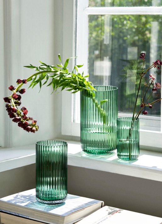 Lyngby Porcelaen Vaas 20,5 cm - voorkant 3 groen