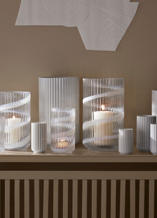 Lyngby Porcelaen Vaas 25 cm - detail 4 wit