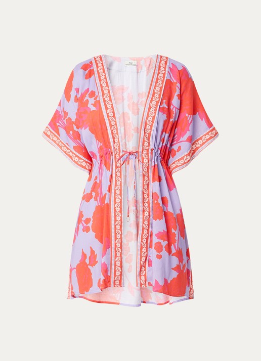 MAAJI Lavender Dream kaftan met bloemenprint - voorkant 3 lila