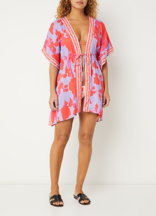 MAAJI Lavender Dream kaftan met bloemenprint - voorkant 4 lila