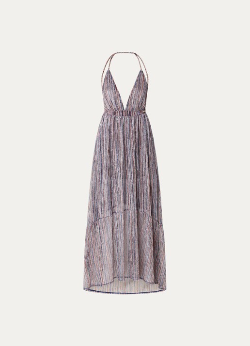 MAAJI Moon Bay maxi jurk met lurex - voorkant paars