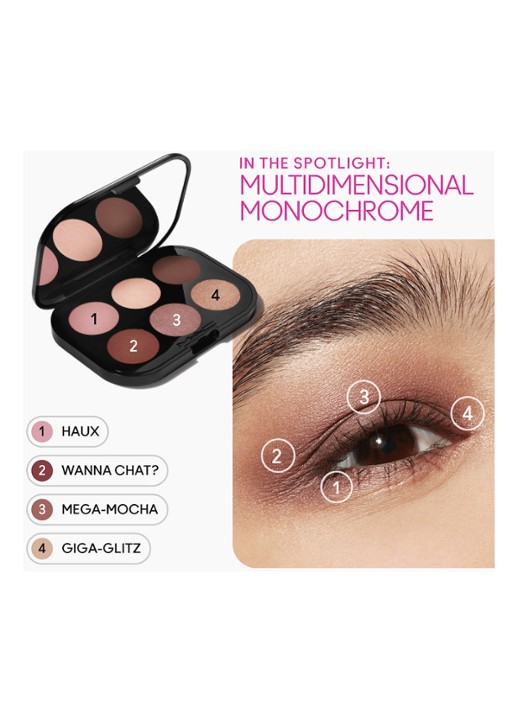 M·A·C  Connect In Colour Eye Shadow Palette X6 - oogschaduw palette - detail 5 embedded in burgundy