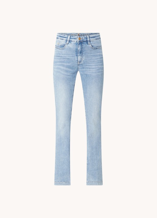 MAC Dream mid waist bootcut jeans met donkere wassing - voorkant lichtblauw