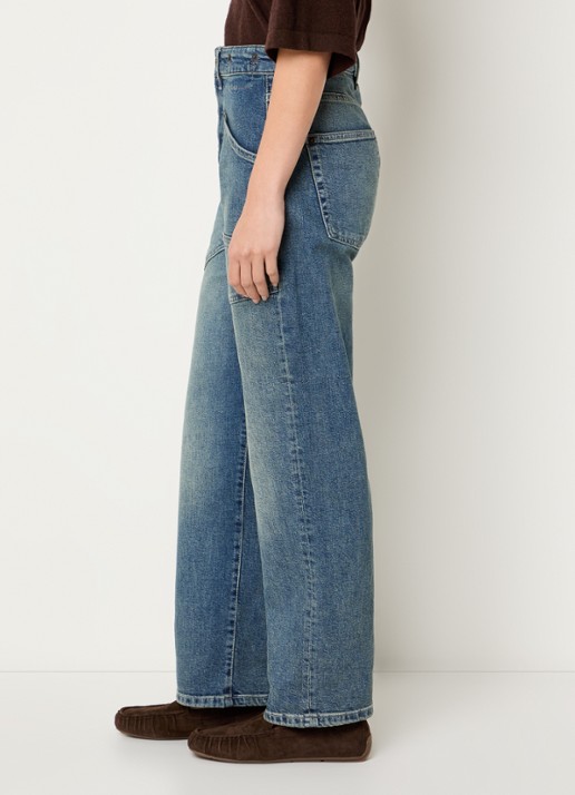 MAC Jeans Baggy mid waist straight leg cropped jeans met opgestikte zakken - detail 4 indigo
