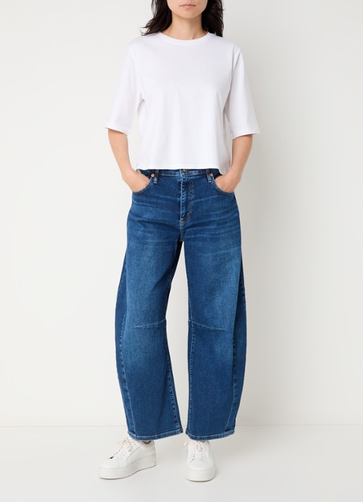 MAC Jeans Dakota high waist balloon fit jeans met steekzakken - voorkant 3 indigo