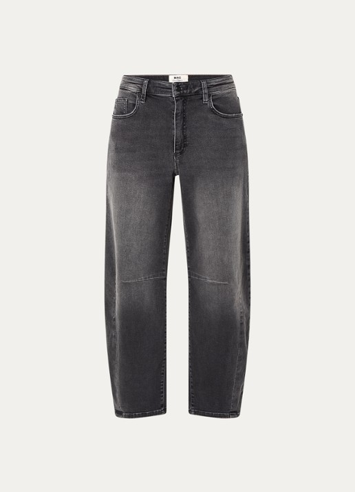 MAC Jeans Dakota high waist balloon fit jeans met steekzakken - voorkant 4 grijs