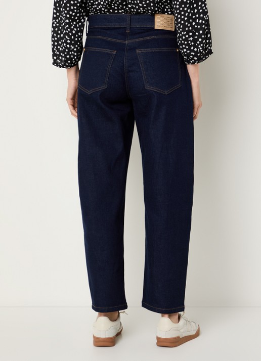 MAC Jeans Danni high waist tapered jeans met donkere wassing - achterkant 3 donkerblauw
