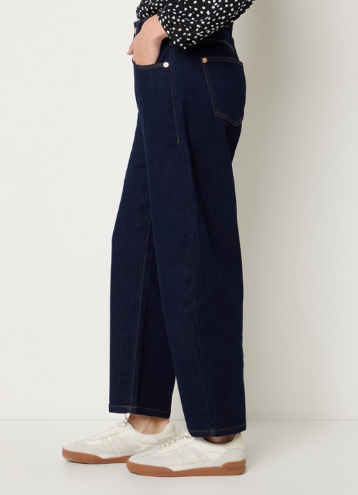 MAC Jeans Danni high waist tapered jeans met donkere wassing - detail 2 donkerblauw