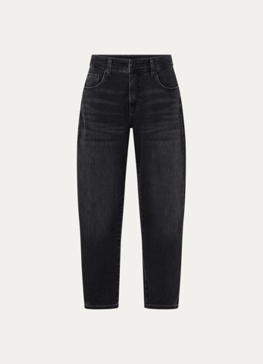 MAC Jeans Danni high waist tapered jeans met donkere wassing - voorkant 4 antraciet