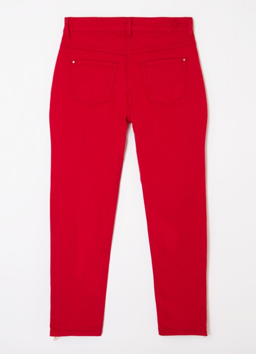 MAC Jeans Dream Chic mid waist slim fit jeans met gekleurde wassing - voorkant 6 rood