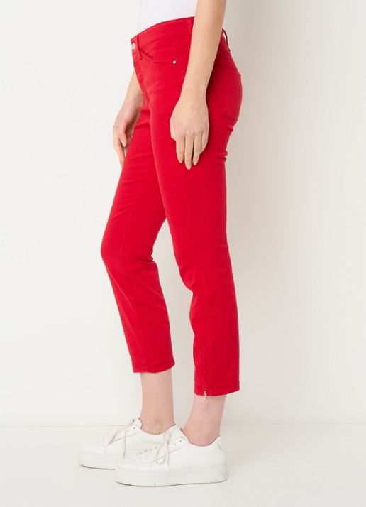 MAC Jeans Dream Chic mid waist slim fit jeans met gekleurde wassing - detail 3 rood